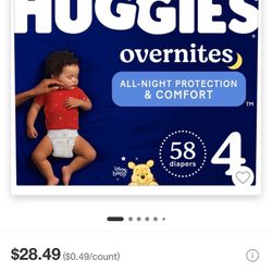 Huggies size 4 Overnite