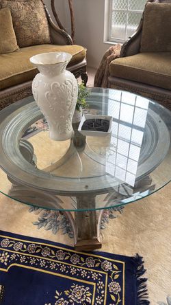 Round Glass Top Coffee Table