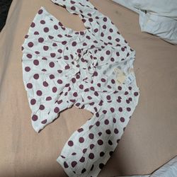 Nice Blouse W/Polka Dots