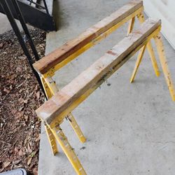 Metal And Wood Foldable Portable Saw Horses I Only Had Two Left 