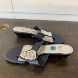 Impo  Blue Wedge Sandal Shoes Gemmy II  Size 10 W