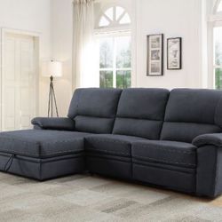Brand New Dark Grey Reclining Sectional
