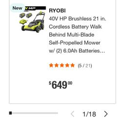 Ryobi 40volt With 2 Batteries And Charger Brandnew