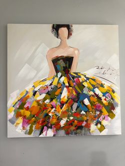 Signed Original Ballerina Canvas Painting