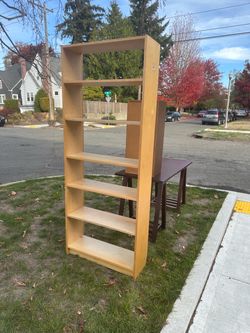 Free Tall Wood Bookcase with Six Shelves