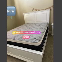 Queen Size Bed Frame With Mattress 