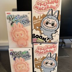 Pop Mart Labubus (2) Big Into Energy & (2) Exciting Macarons 