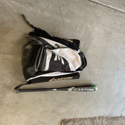 Easton Baseball Bat and Backpack