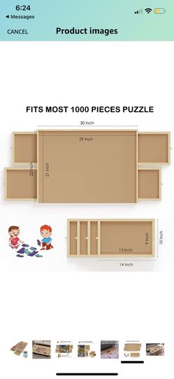 Lovinouse Jigsaw Puzzle Board with Drawers, Wooden Puzzle Table