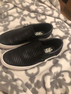 Leather slip on vans sz 6