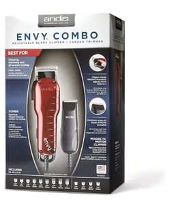 Andis Professional Envy Combo Hair Clipper + CTX Trimmer Haircut Kit