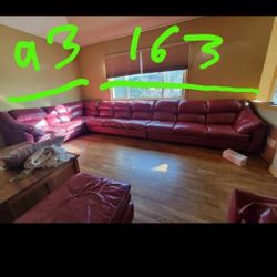 Red Leather Sectional Sofa