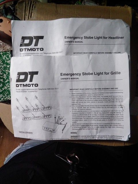 DTMOTO Stobe Light For Grille And Headliner 