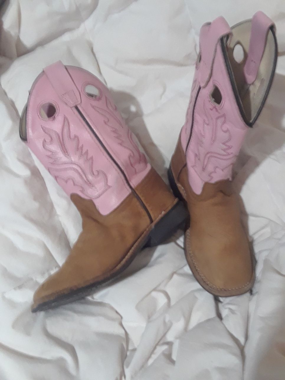 OLD WEST PINK COWBOY GIRL BOOTS SIZE 12