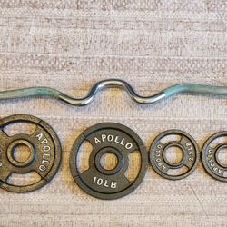 Curl Bar and weights