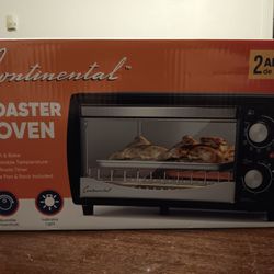 New Toaster Oven Adjustable Temp Controls Timer Toast & Bake Included Pan & Rack
