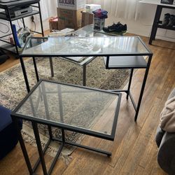 Nesting Metal And Glass Desks