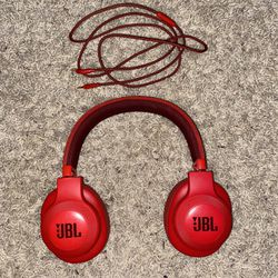 JBL E55BT Wireless On-Ear Headphones (Built-in Microphone/20-Hour Battery) - Red