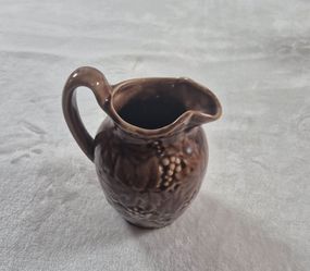Vintage Kingwood Ceramics Brown Drip Glaze Grape Pitcher