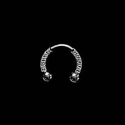 16g Sterling Silver Horseshoe w/Cubic Zirconia