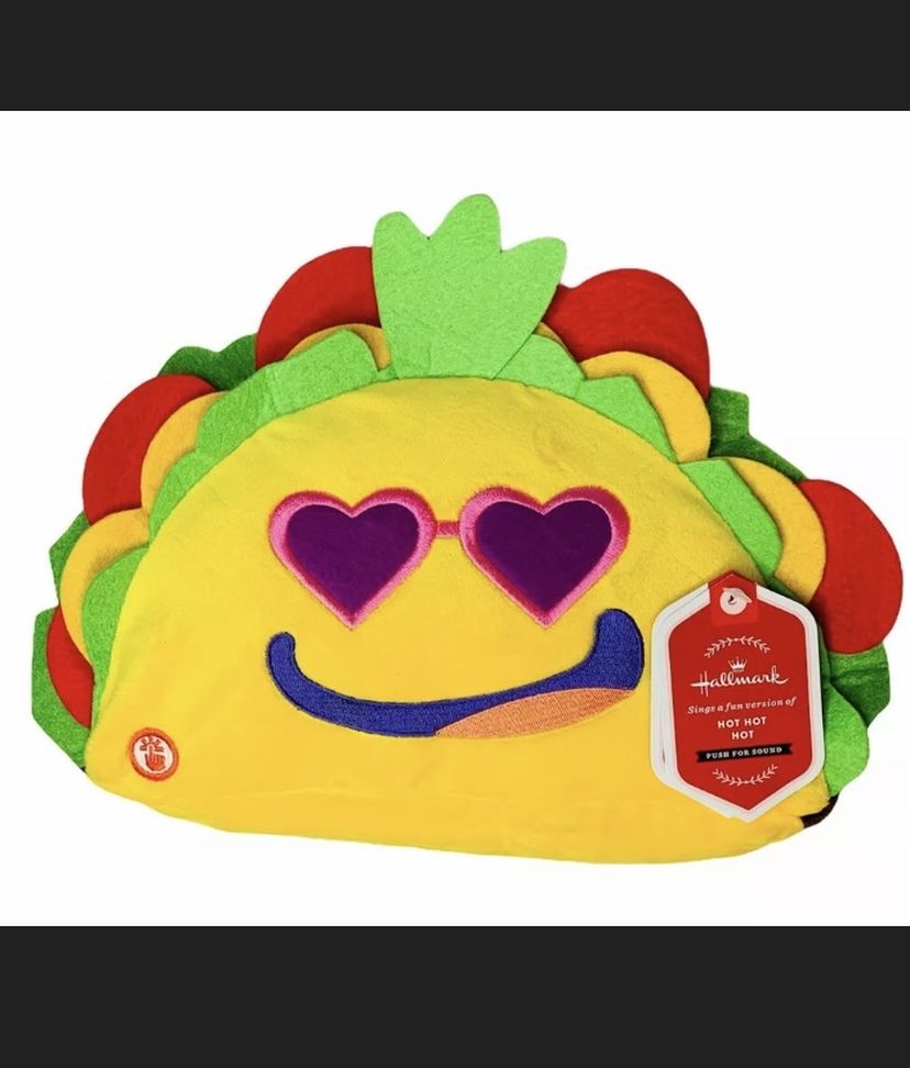 NEW Hallmark Stuffed Plush Taco Smiling Sunny Spicy Musical Sings Hot Hot Hot