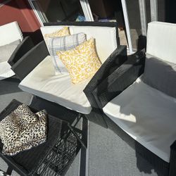 4-piece dark wicker patio furniture 