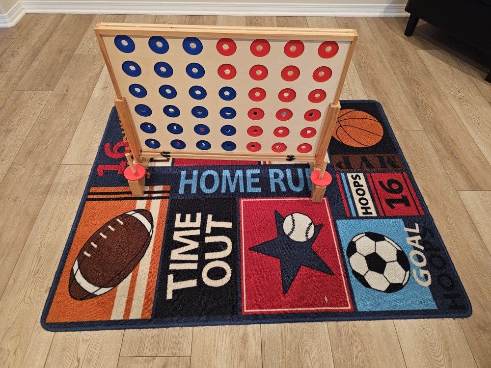 Wooden classic disc dropping game without Rug..