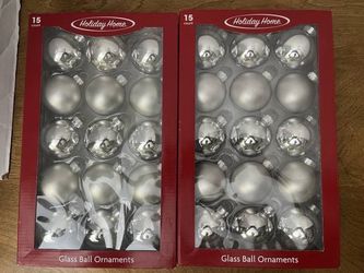 Vintage 2010 Holiday Home Silver Mercury Ornaments - 30 Total