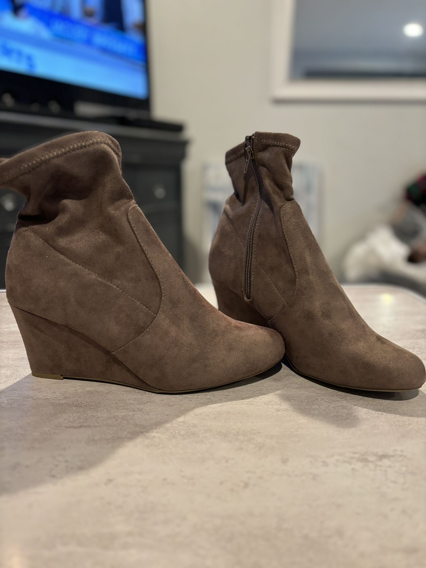 Lane Bryant NEW Wedge Booties Brown