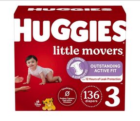 🆕 Huggies Little Movers Size 3 – 136 Ct 👶