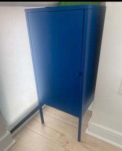 Blue metal storage cabinet (IKEA)