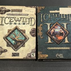 Forgotten Realms ICE WIND DALE & DALE II Fantasy Video Game for PC Black Isle Studios. DALE contains both game discs & map as shown. DALE 2 contains b