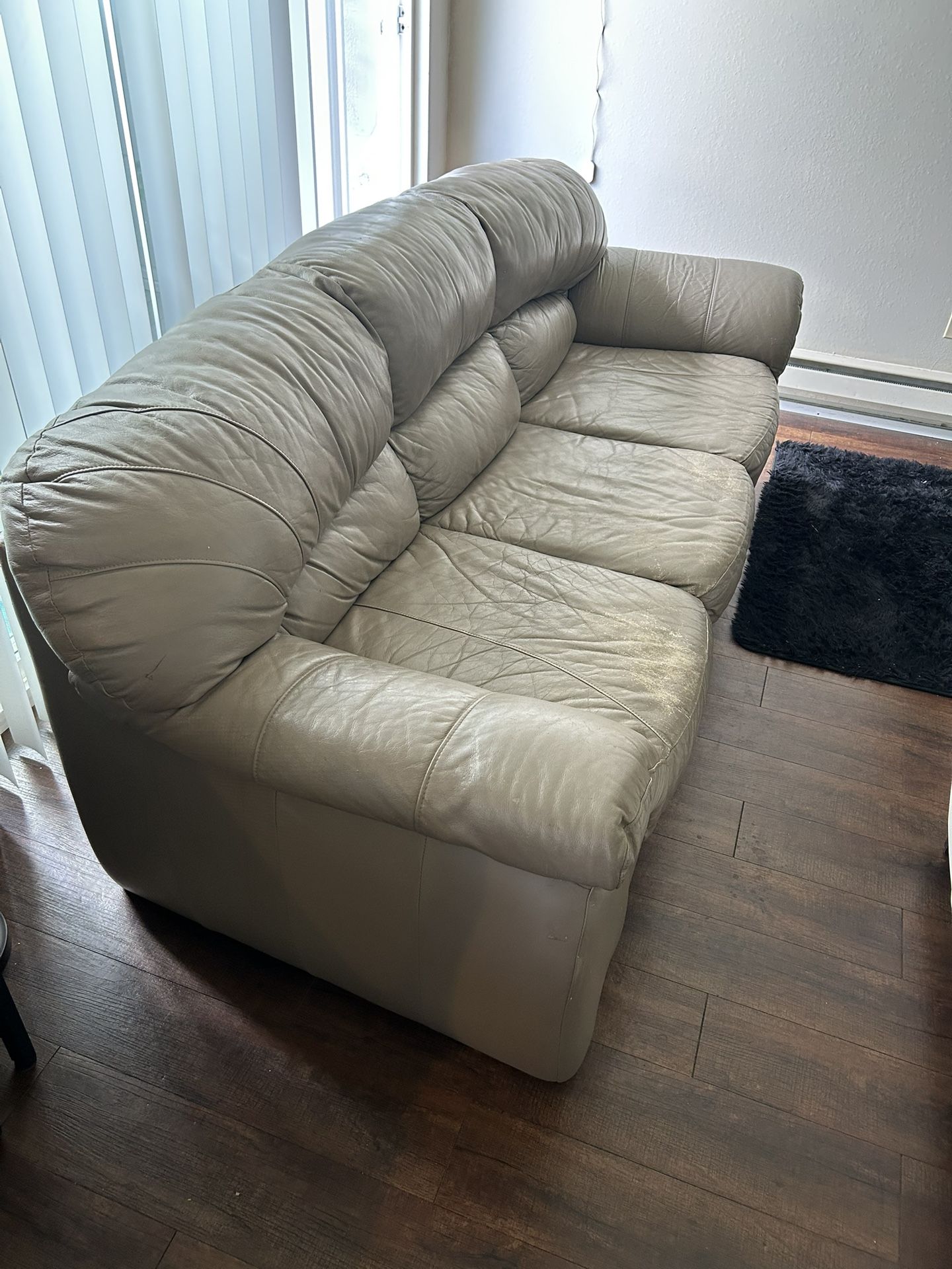 Leather Couch With Foot Stool