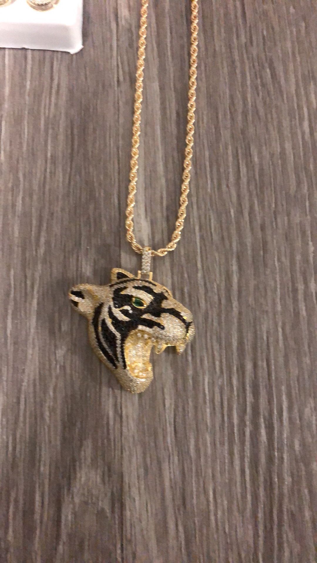 Tiger Pendant And Earrings