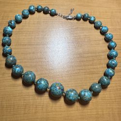 Vintage Large Beaded Turquoise Necklace