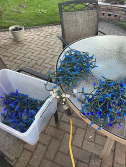 Blue Holiday lights