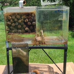 AMIRACLE Aquarium Trickle Filter 17 Gal Capacity With Biomedia. Overflow Canister,  37 Watts Pump