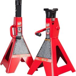BIG RED Torin 6 Ton Steel Jack Stands: Heavy Duty Car Jack Stand, for Sedans and Cars - Red, 1 Pair