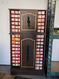 Vintage Player Piano Music Rolls + Cabinet