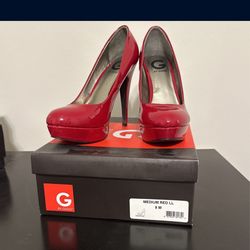 Guess Medium Red Platform Heels Size 8