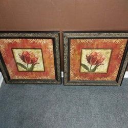 Set Of 2 Floral Pictures