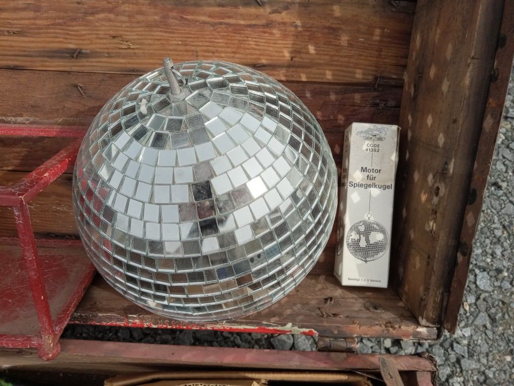 Disco ball with rotating motor.