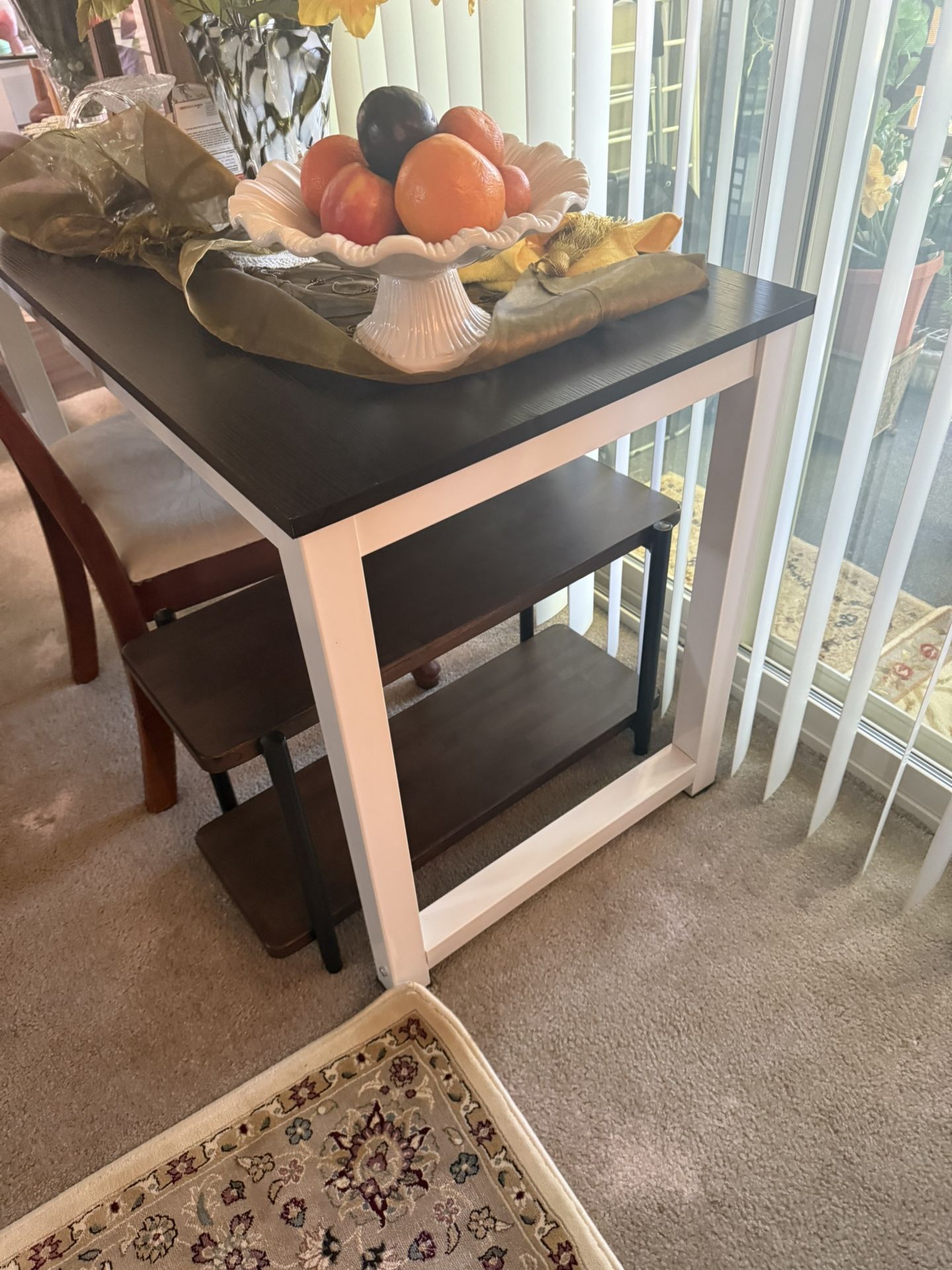 White Metal Frame Table Wood Top