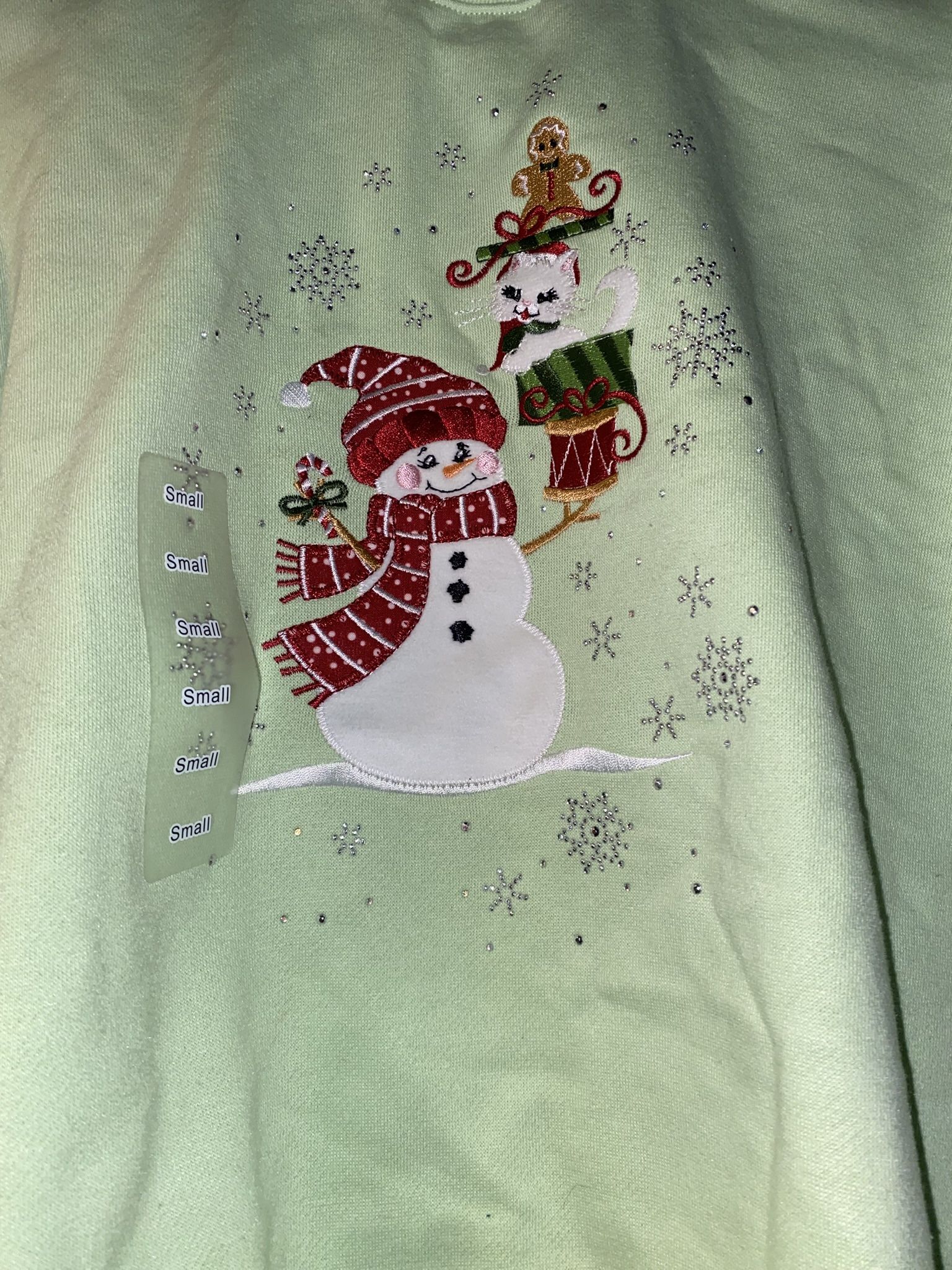 Christmas Green Sweatshirt Size Small