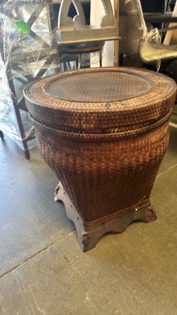 Wicker side table