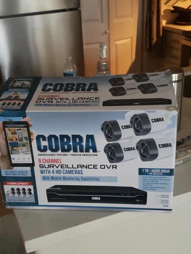 Cobra 8 channel surveillance dvr with 4 hd hot sale cameras