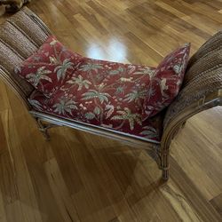 Wooden Bench With Pillow