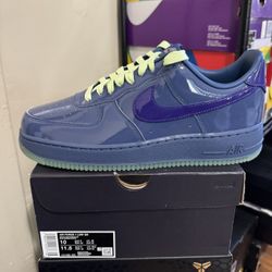 Nike Air Force 1 Low Patent Leather Mystic Navy Grape Ice Size 10