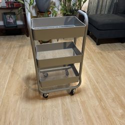 Gray Rolling Utility Storage Cart  3-tier 