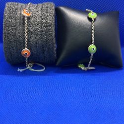 Sterling Silver Evil Eye Bracelet 